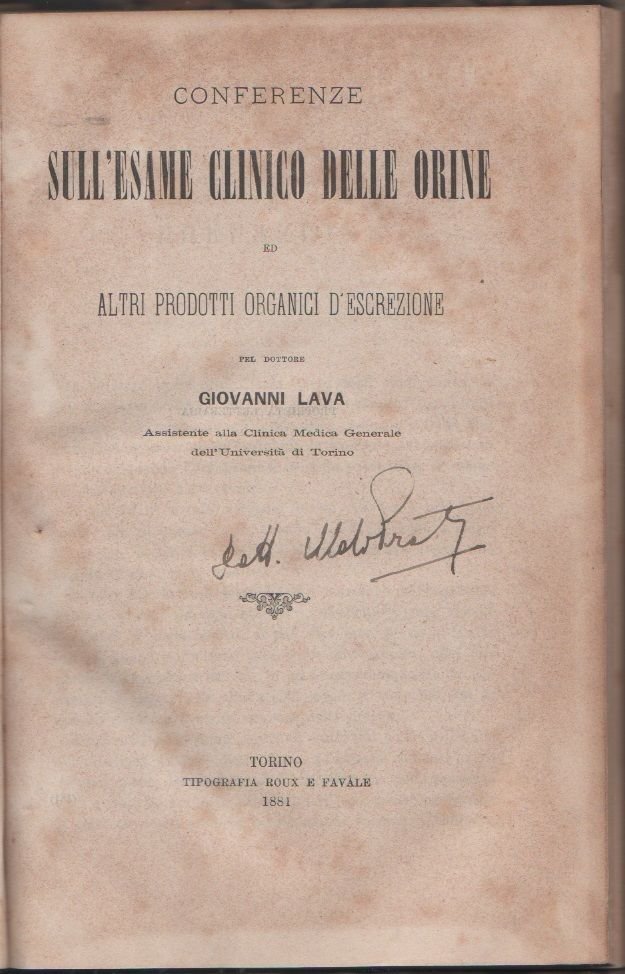 Conferenze sull'esame clinico delle orine - Giovanni Lava | Immagine principale