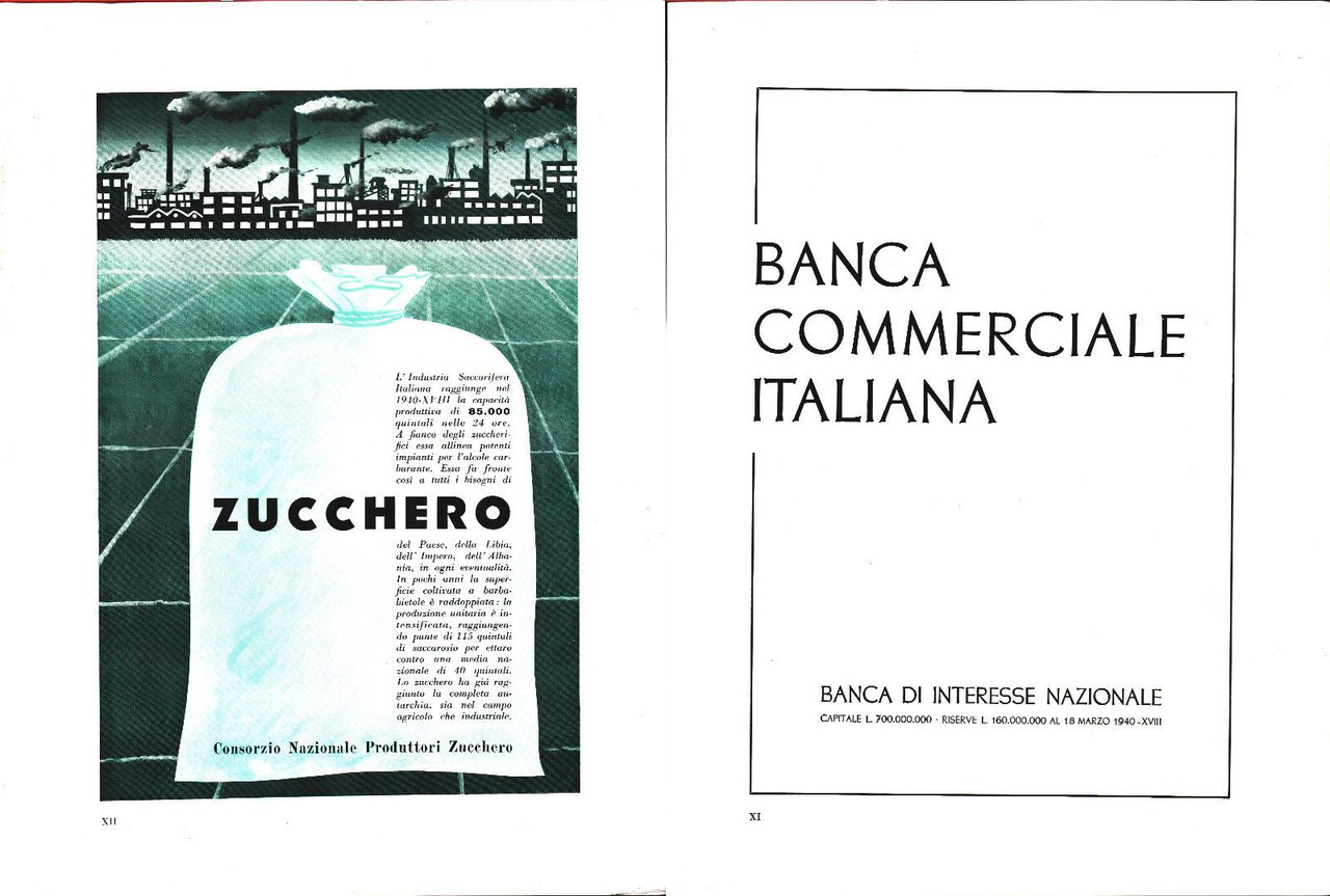 Consorzio Naz. Produttori Zucchero / Banca Commerciale Italiana- Pubblicità 1940 | Immagine principale