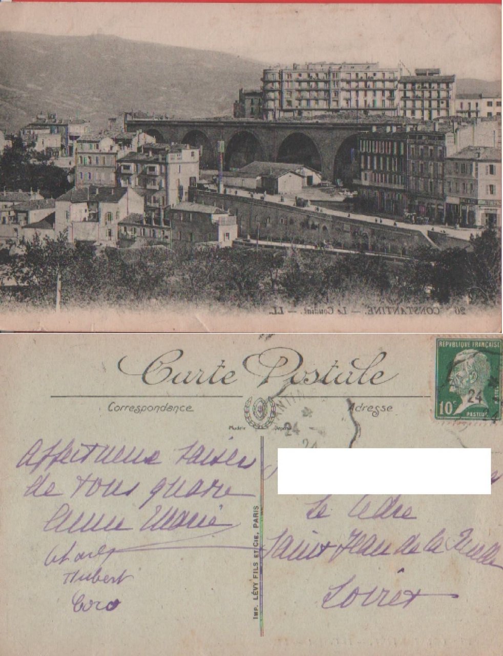Constantine (Algeria). La Coudiat. Viaggiata 1924 | Immagine principale
