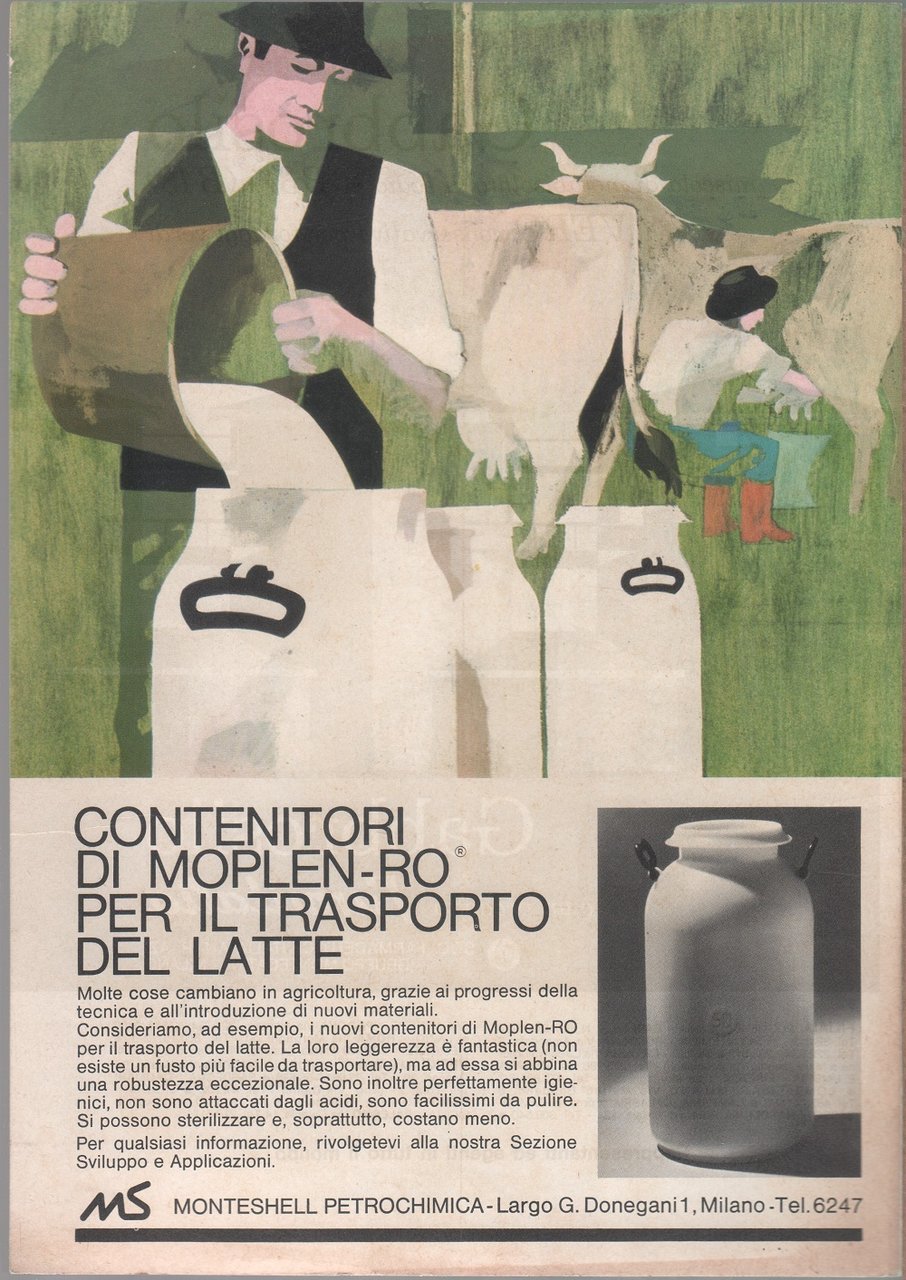 Contenitori Moplen-Ro Monteshell/ Gabbrosilo Farmitalia. Advertising 1965 | Immagine principale