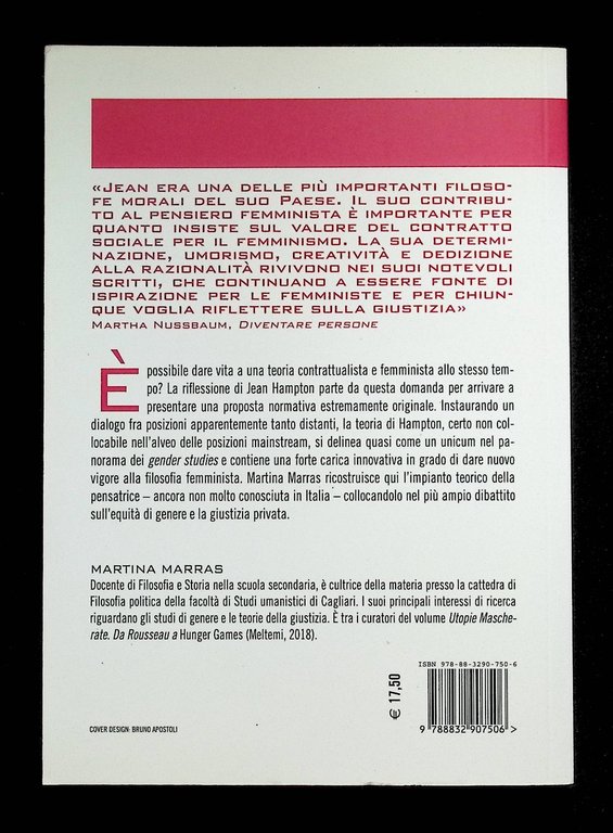 Contrattualismo Femminista Libro Martina Marras Hampton Castelvecchi 2022