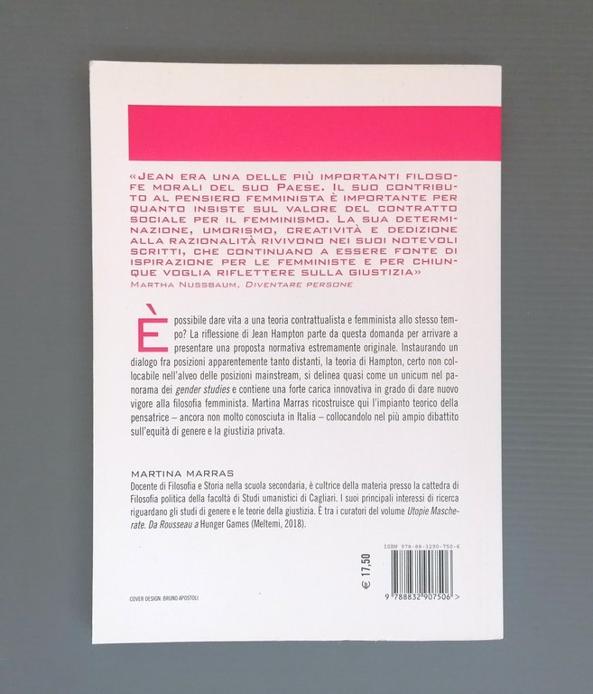 Contrattualismo Femminista Libro Martina Marras Hampton Castelvecchi 2022