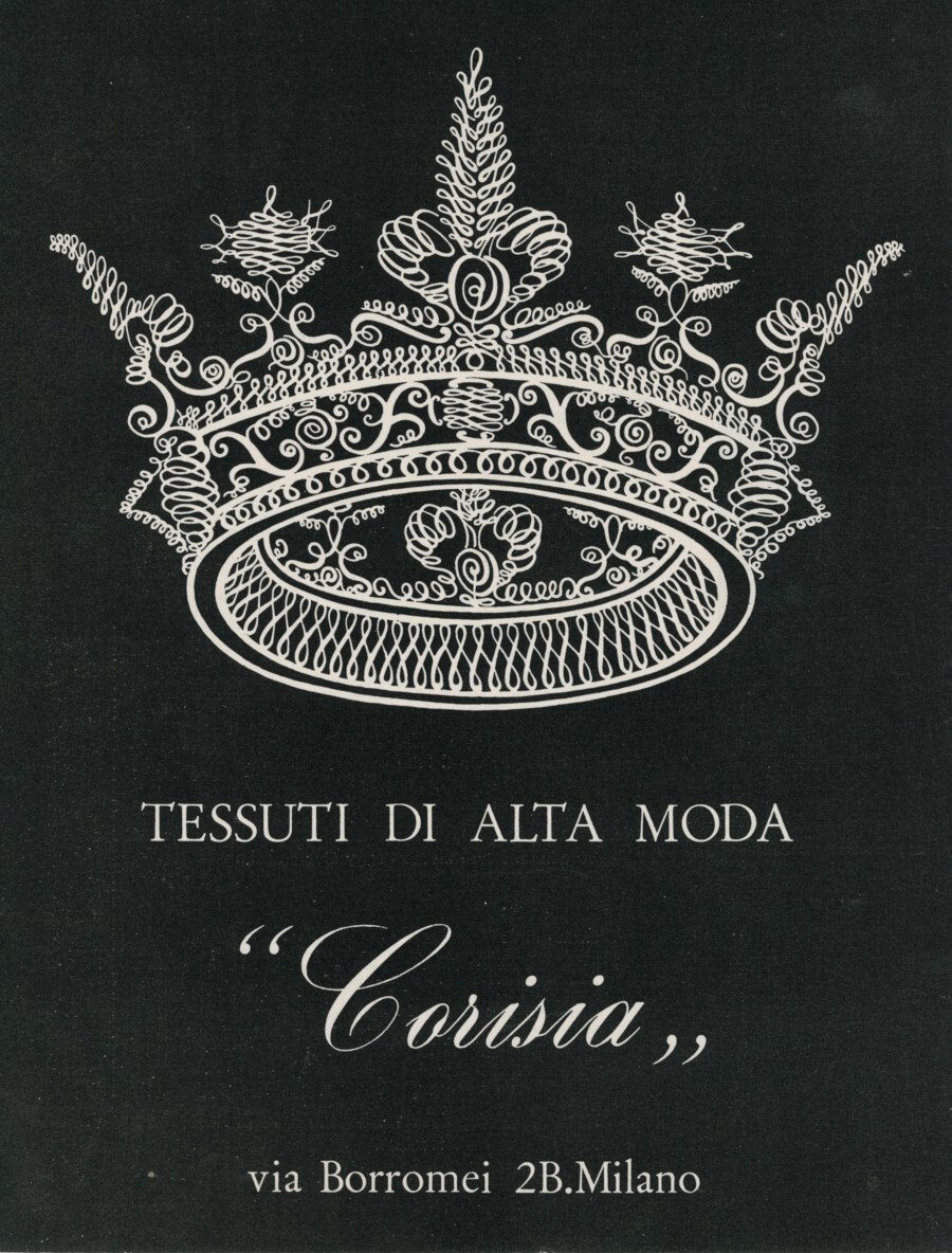 Corisia tessuti di alta moda. Advertising 1957 | Immagine principale