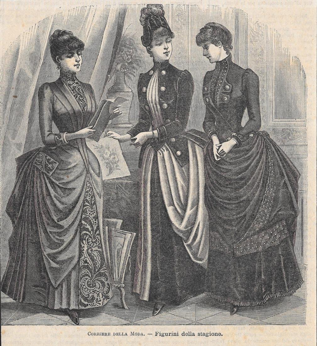 Corriere della Moda. Figurini della Stagione. Stampa 1886 | Immagine principale