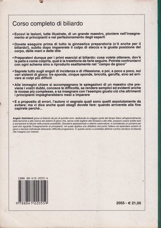Corso completo di biliardo. Posizioni, angoli di incidenza e riflessione …
