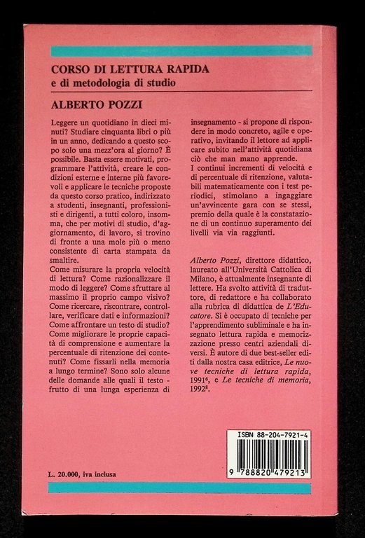 Corso di Lettura Rapida e di Metodologia di Studio Libro …