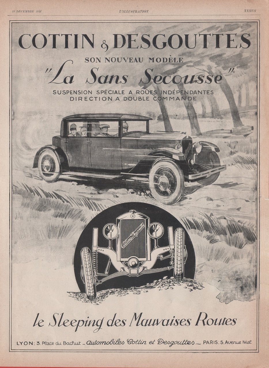 Cottin&amp;Desgouttes, La sans Secousse. Advertising 1926 | Immagine principale