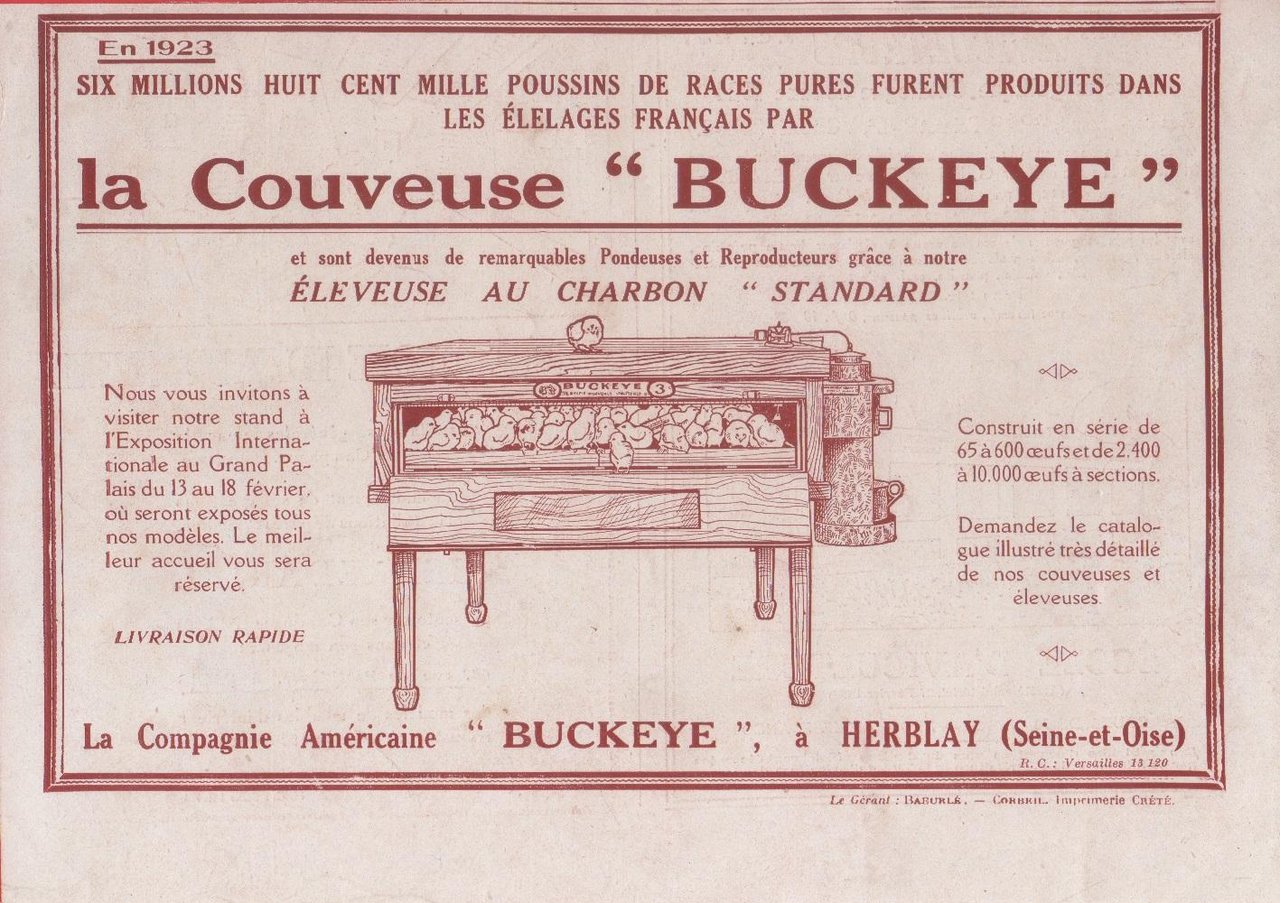 Couveuse Buckeye. Advertising 1924 | Immagine principale