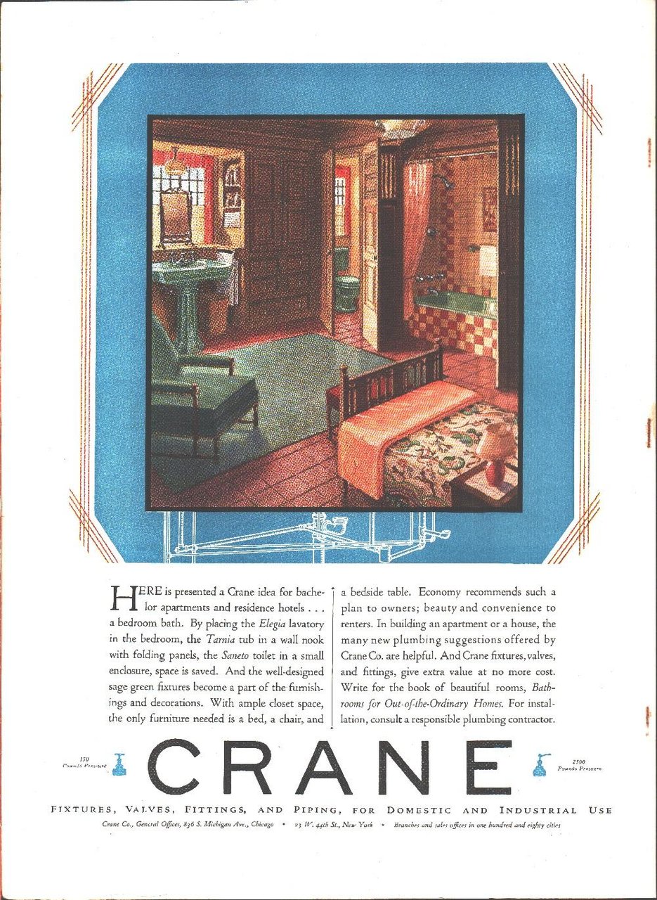 Crane. Fixtures, valves, fittings and piping. Pubblicità 1929 | Immagine principale