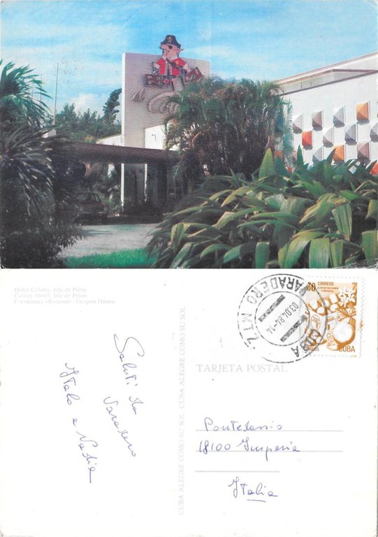 Cuba. Hotel Colony. Islas de Pinos. Viaggiata 1984