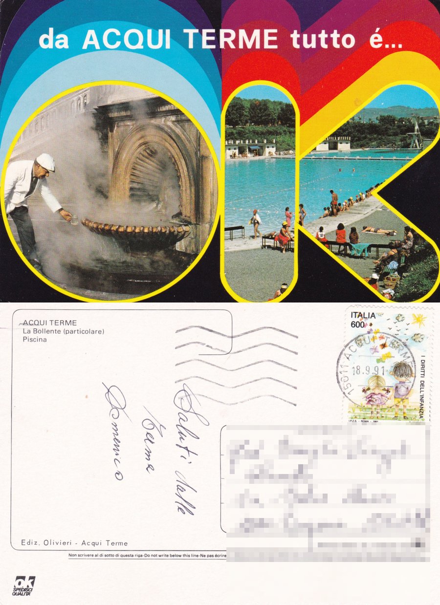 da Acqui Terme tutto è OK (AL). Viaggiata 1991 | Immagine principale