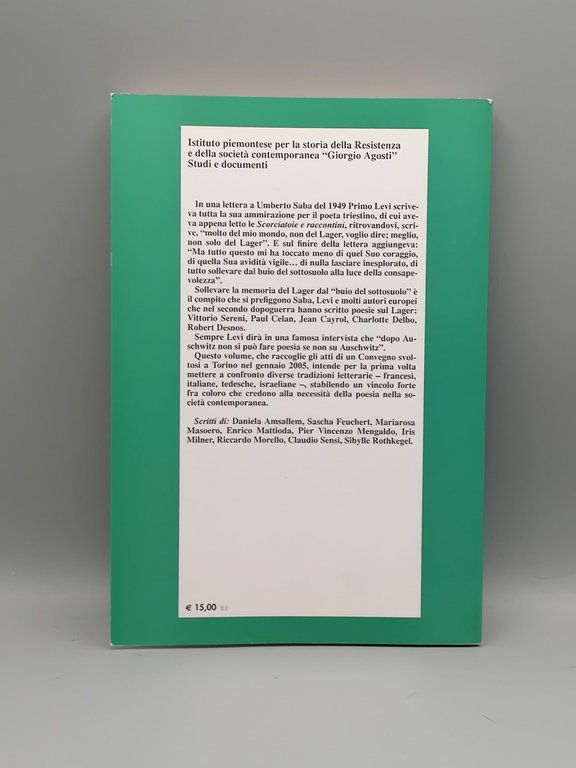 Dal Buio Del Sottosuolo Poesia e Lager Libro Cavaglion Franco …