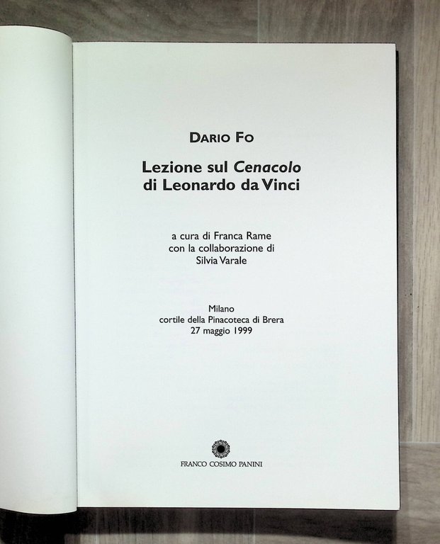 Dario Fo Lotto 2 Libri Lezione Sul Cenacolo Leonardo Da …