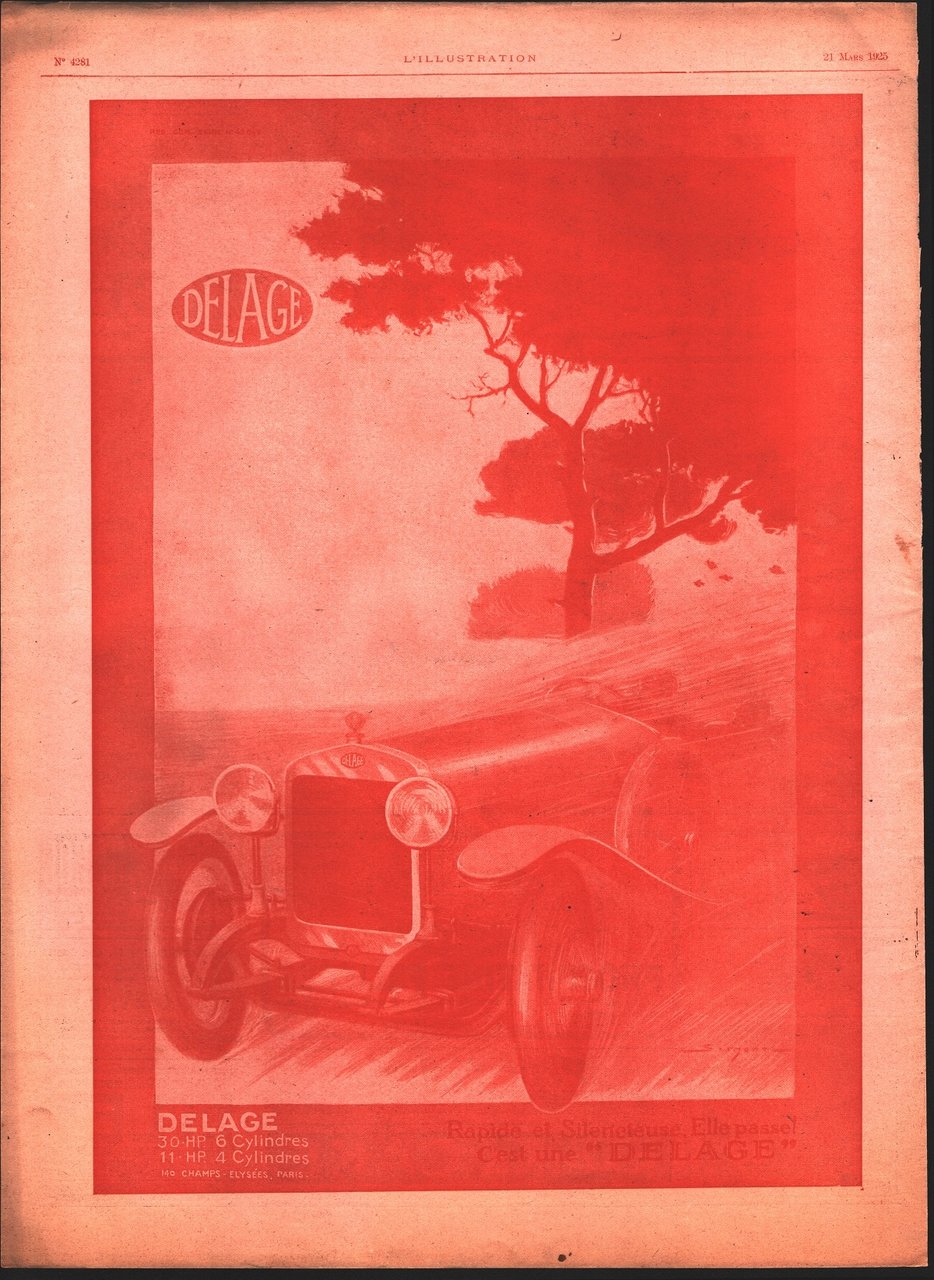 Delage. Advertising 1925 | Immagine principale