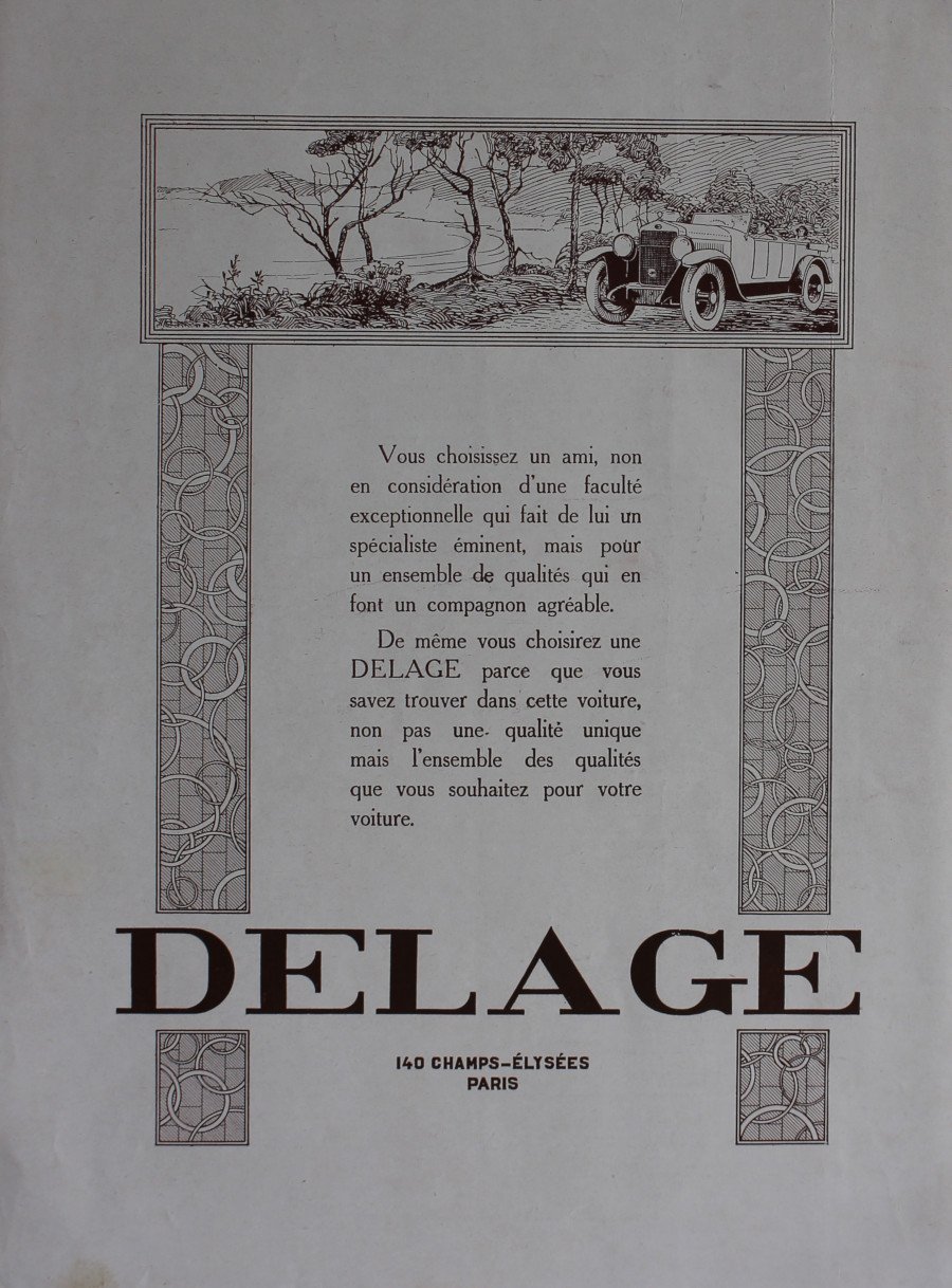 Delage, Paris. Advertising 1926 | Immagine principale