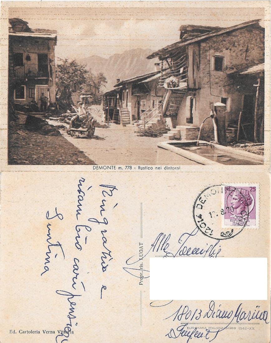 Demonte (CN). Rustico nei dintorni. Viaggiata 1970 | Immagine principale