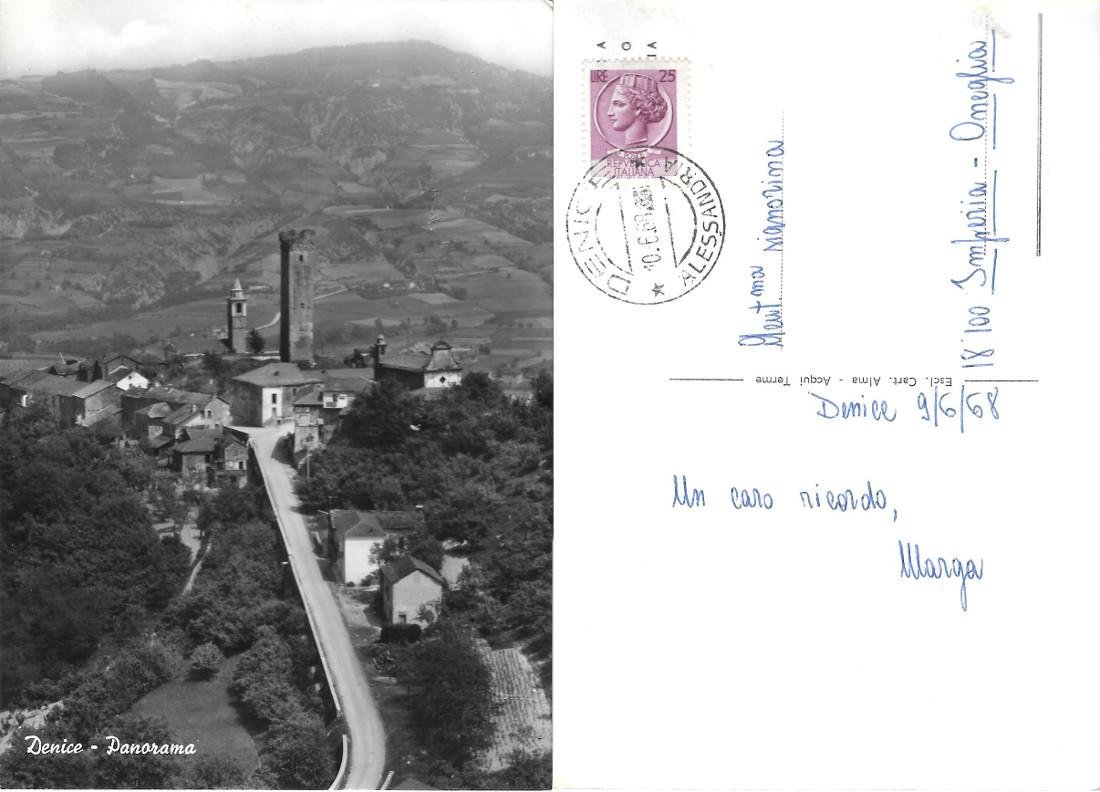 Denice (AL). Panorama. Viaggiata 1968 | Immagine principale