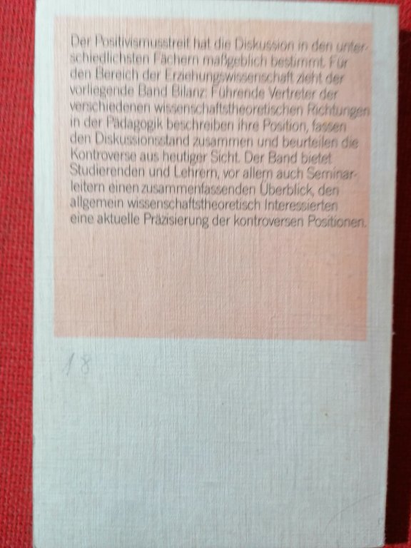 Der Positivismusstreit in der deutschen Erziehungswissenschaft