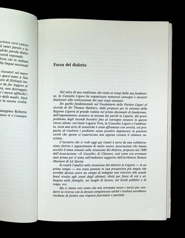 Dialetto Lingua Viva Libro Convegno Consulta Ligure Dialetti Liguria Genova …