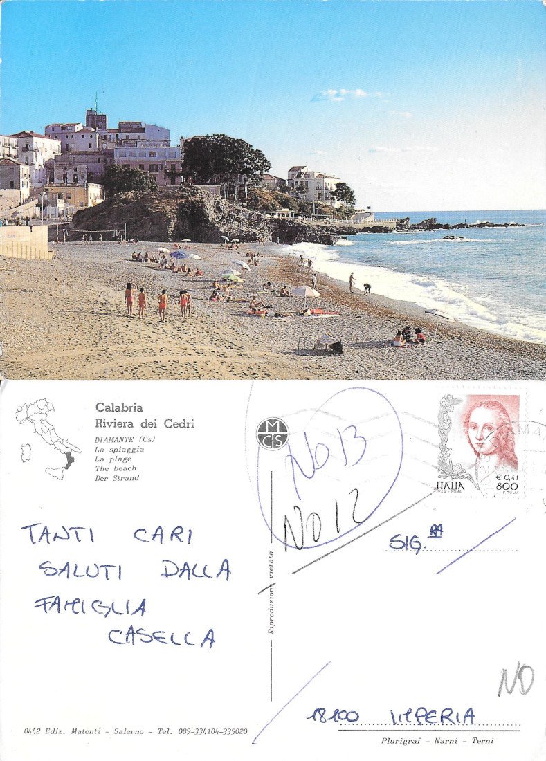 Diamante (CS). Riviera dei cedri. La Spiaggia. Viaggiata | Immagine principale