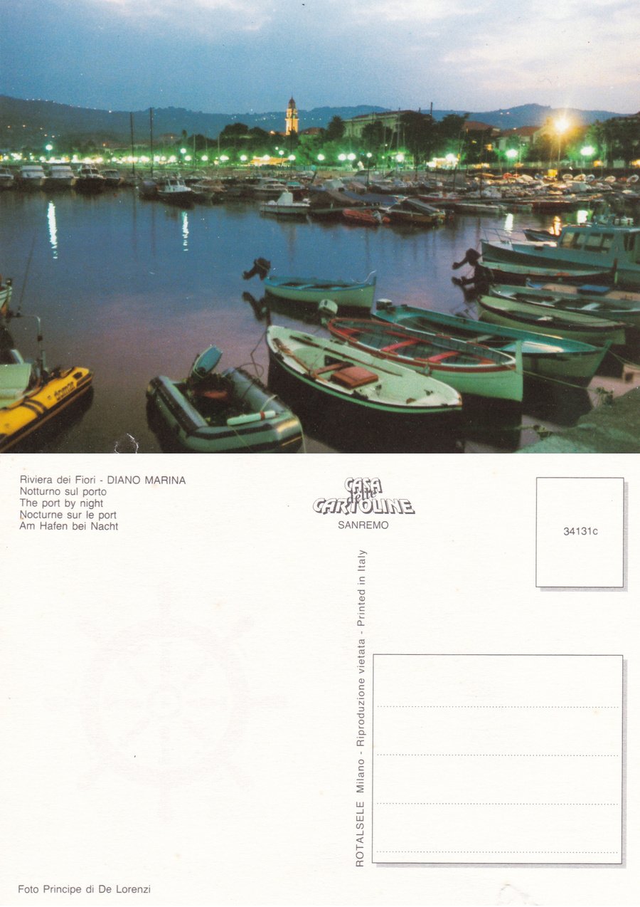 Diano Marina (IM). Notturno sul porto. Non viaggiata | Immagine principale