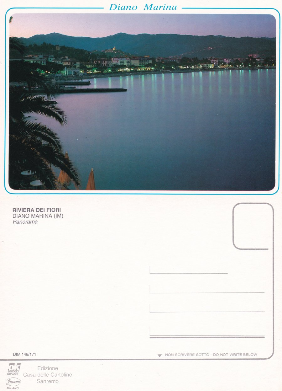 Diano Marina (IM). Panorama serale. Non viaggiata | Immagine principale