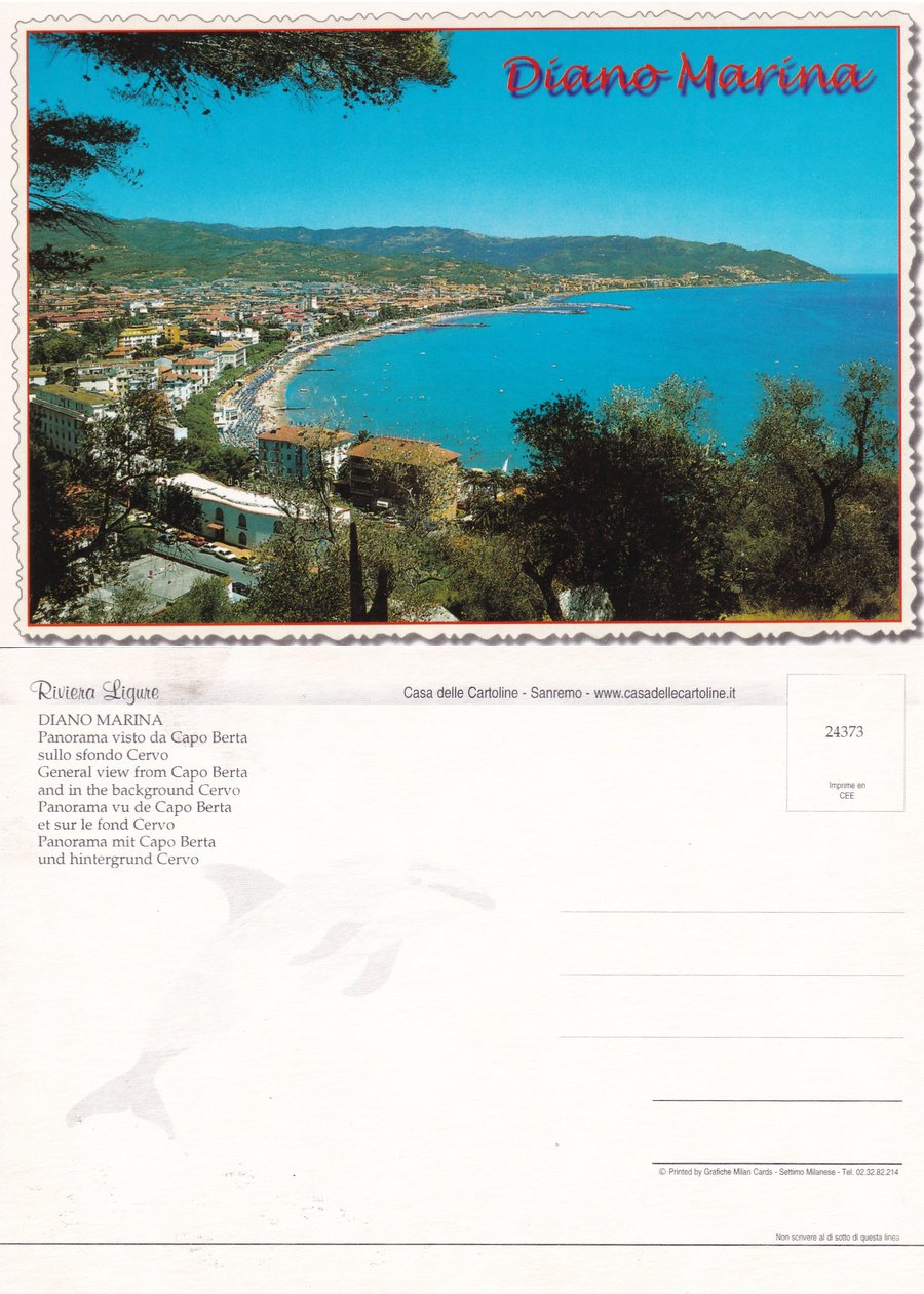 Diano Marina (IM). Panorama visto da Capo Berta. Non viaggiata | Immagine principale