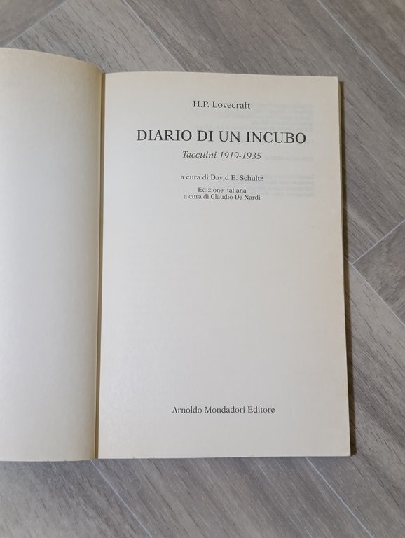 Diario di un incubo. Taccuino 1919-35