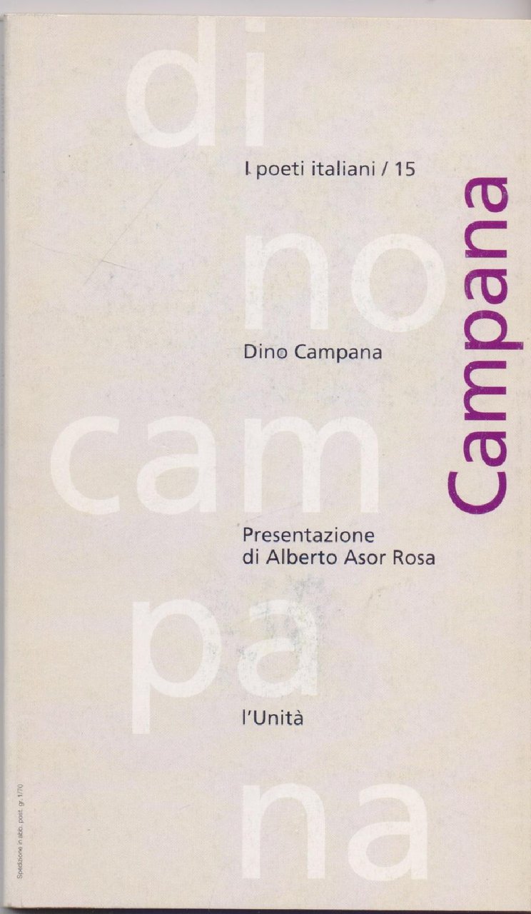 Dino Campana - Presentazione di Alberto Asor Rosa | Immagine principale