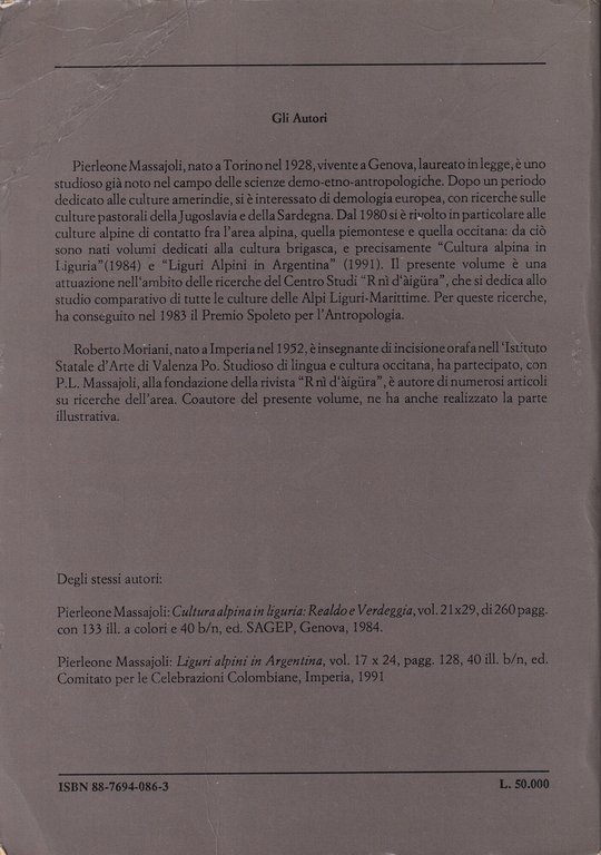 Dizionario della Cultura Brigasca. Volume I Lessico