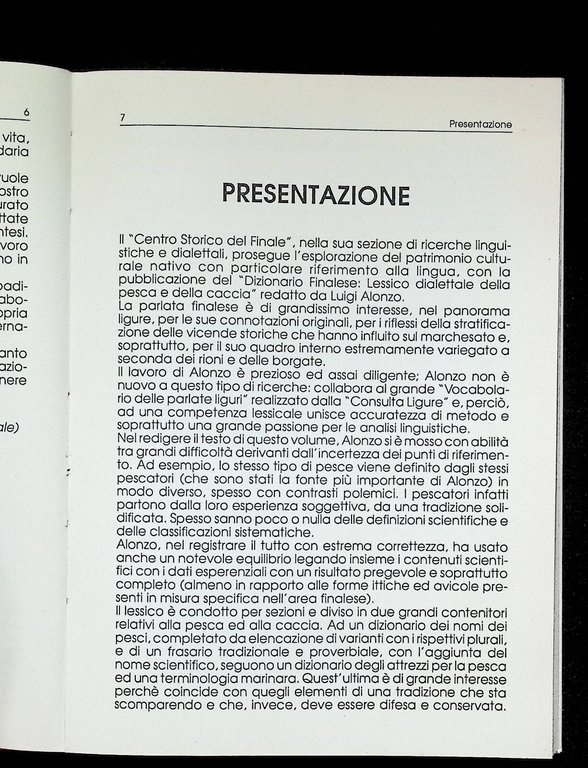 Dizionario Finalese Lessico Dialettale della Pesca e della Caccia Libro …