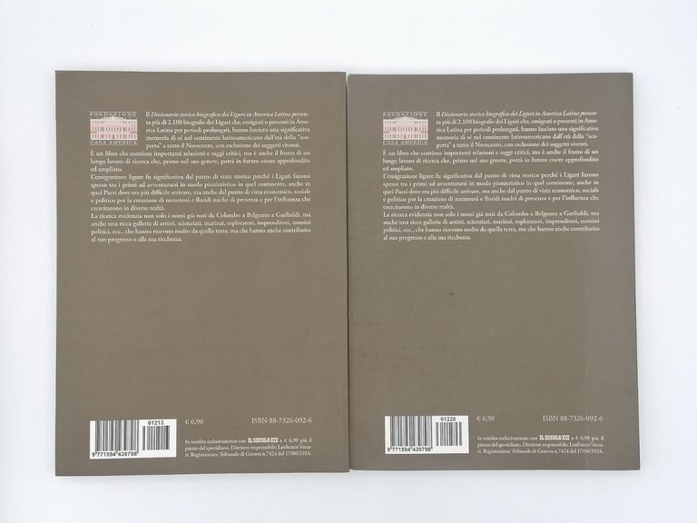 Dizionario Storico Biografico Dei Liguri In America Latina 2 Volumi …