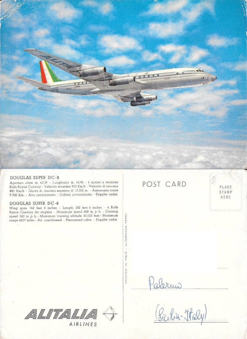 Douglas Super DC-8. Alitalia - Viaggiata | Immagine principale