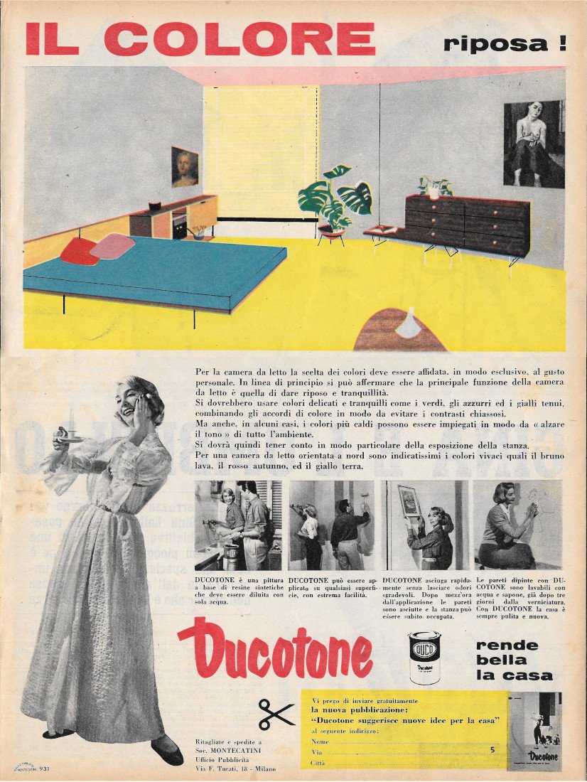 Ducotone. Il colore riposa- Advertising 1956 | Immagine principale