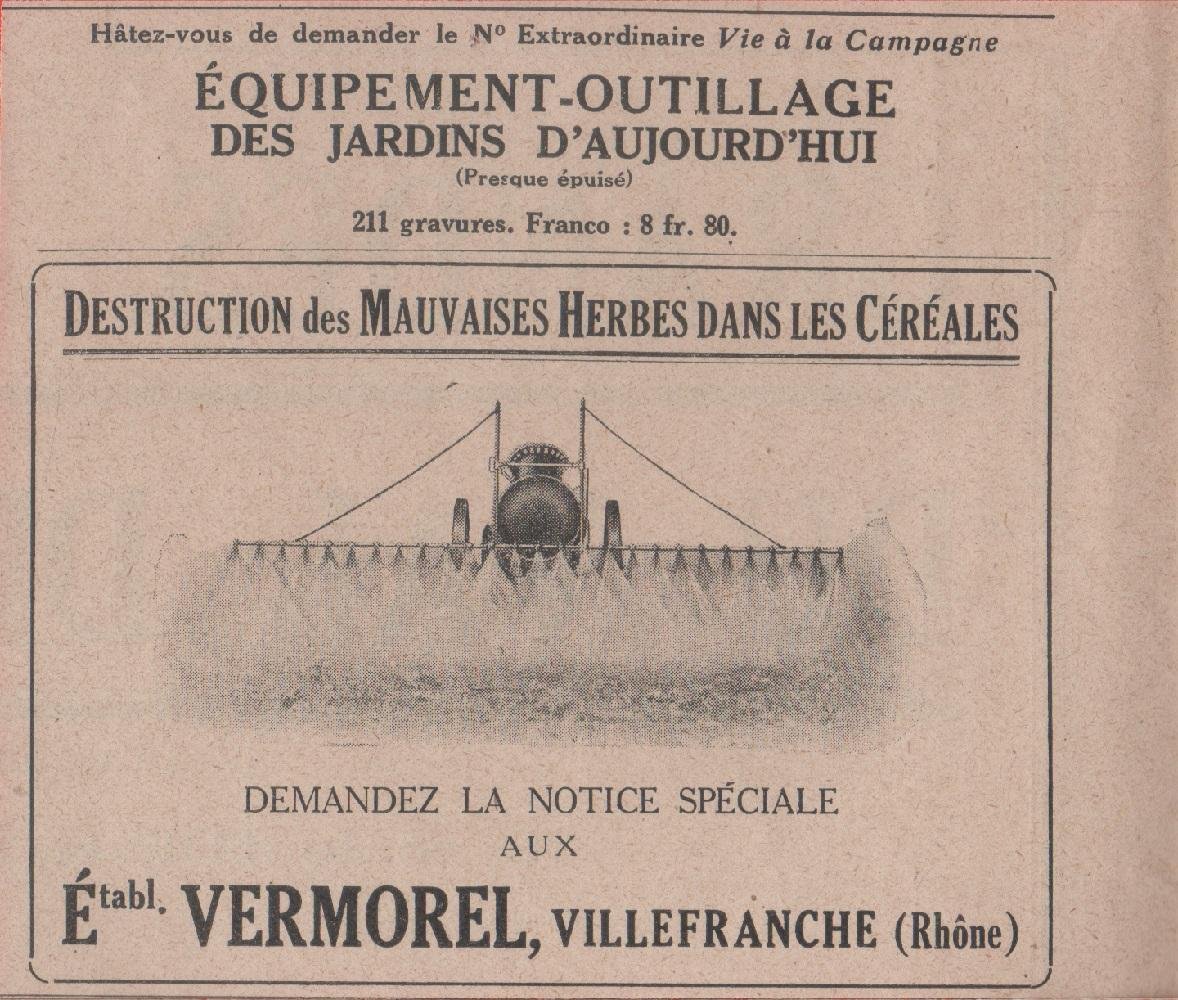 E.tabl. Vermorel, Villefranche (Rhone). Equipement-outilage. Advertising 1926 | Immagine principale