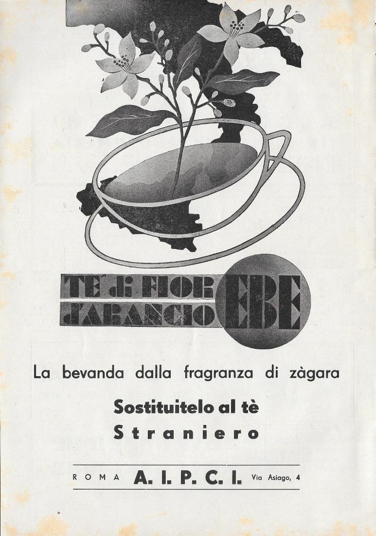 EBE, Té di Fior d'Arancio. Advertising 1939 | Immagine principale