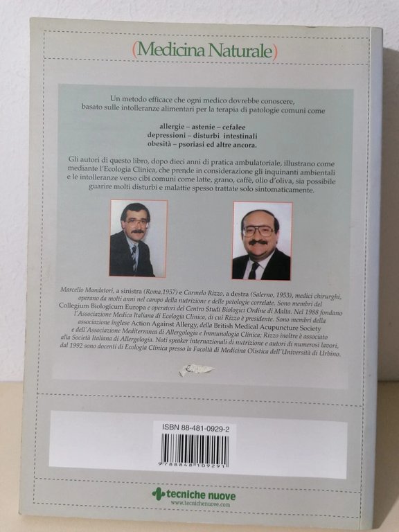 Ecologia Clinica E Intolleranze Alimentari Libro Mandatori Rizzo 2^ Edizione