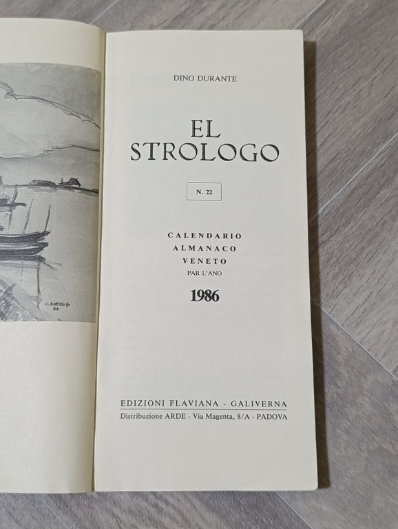El Strologo n^ 22. Calendario Almanaco Veneto 1986