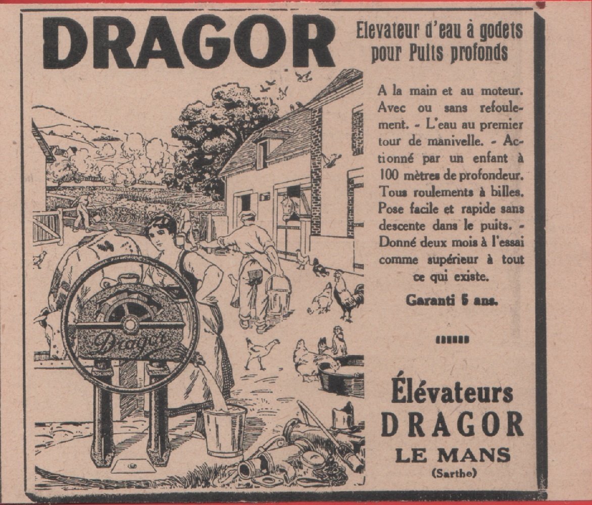 Elevateurs Dragon. Le Mans. Advertising 1928 | Immagine principale