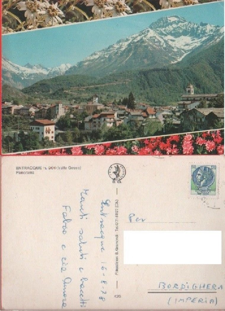 Entraque Panorama (CN). Viaggiata 1978 | Immagine principale