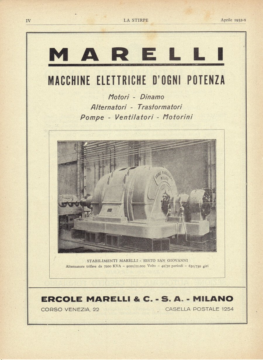 Ercole Marelli &amp; C. S.A. Milano. Macchine elettriche d'ogni potenza … | Immagine principale