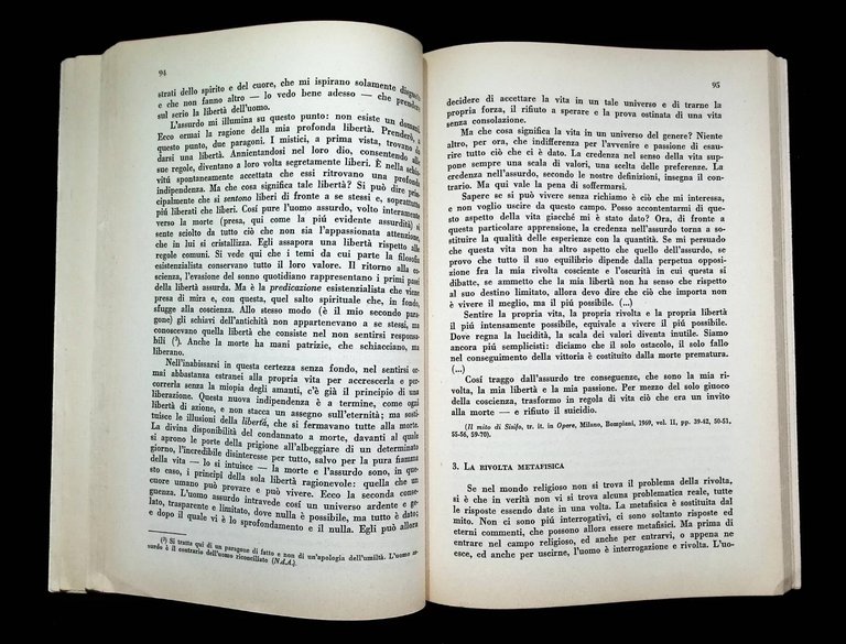 Esistenzialismo Francese Russo e Italiano Libro Ottonello Marzorati 1975 Raro