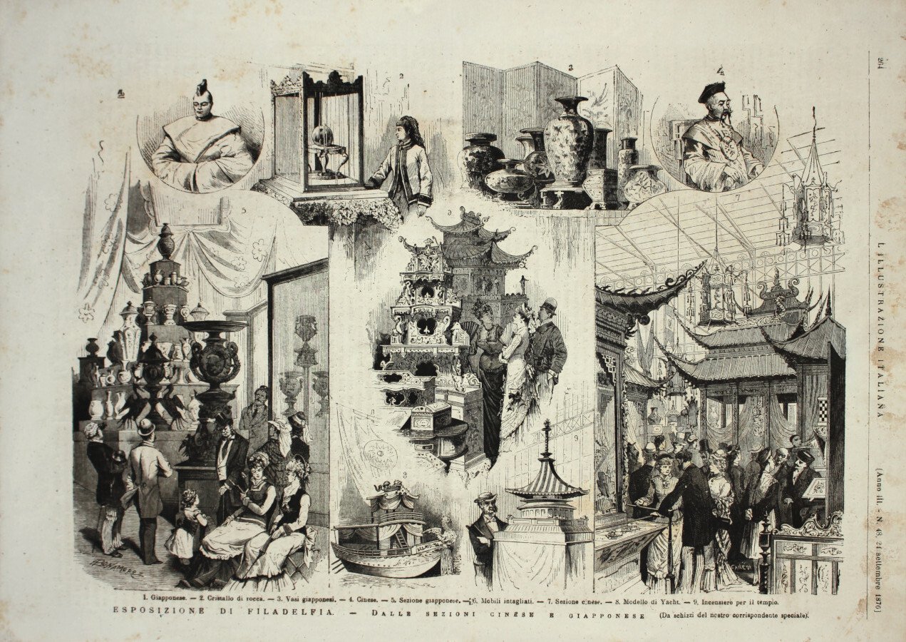 Esposizione di Filadelfia. Dalle sezioni cinese e giapponese. Stampa 1876 | Immagine principale