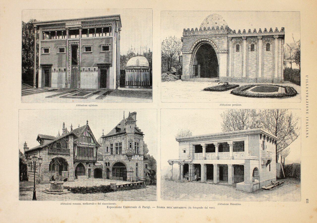 Esposizione di Parigi. Abitazione egizia, persiana, romana medievale, bizantina. Stampa … | Immagine principale