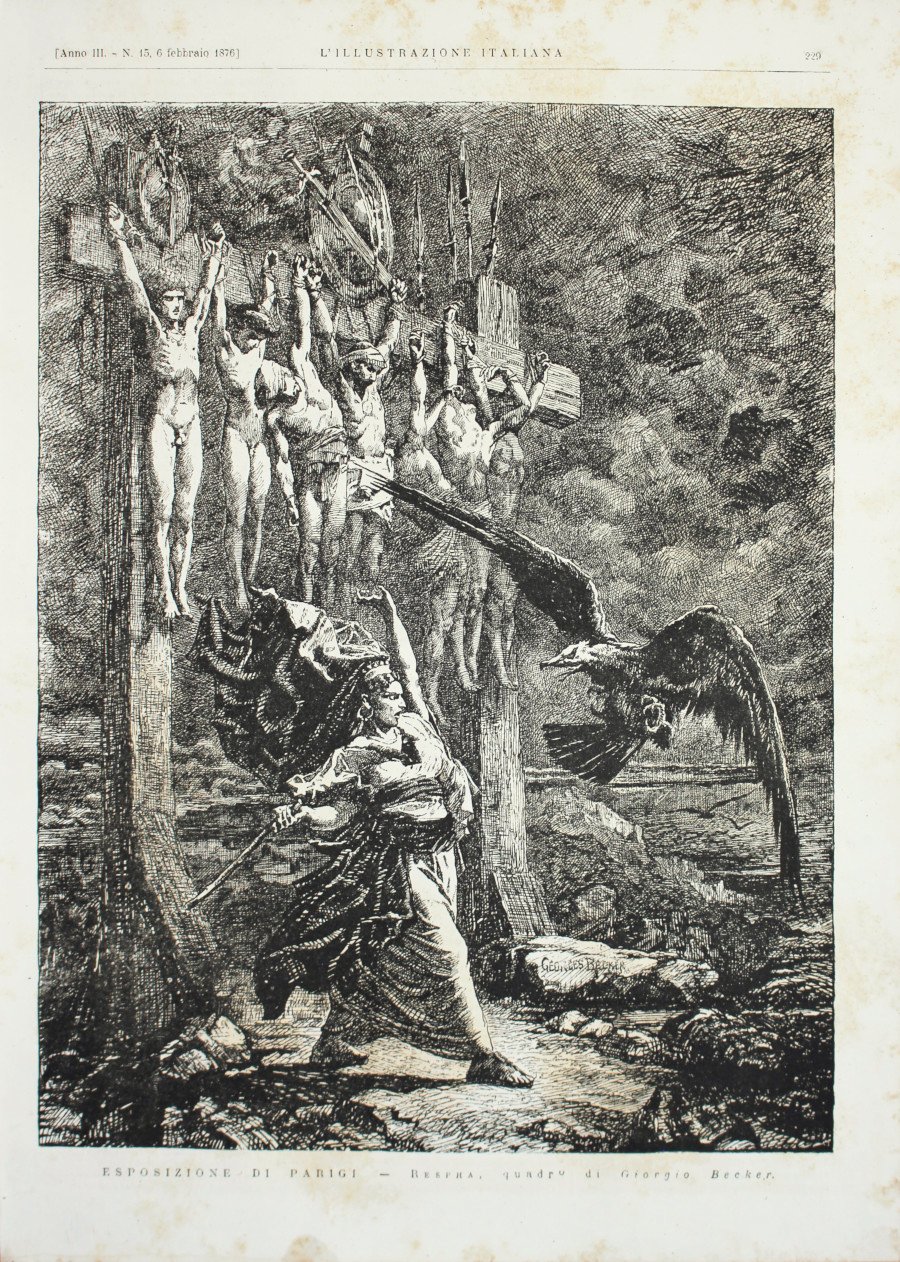 Esposizione di Parigi. Respha, quadro di Giorgio Becker. Stampa 1876 | Immagine principale