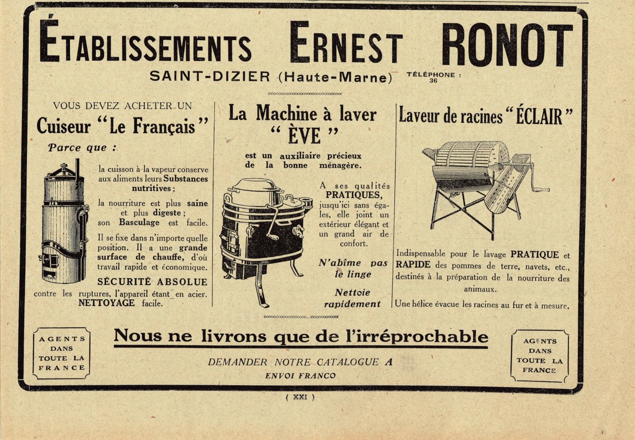 Et.ts Ernest Ronot (Saint-Dizier). Advertising 1926 | Immagine principale