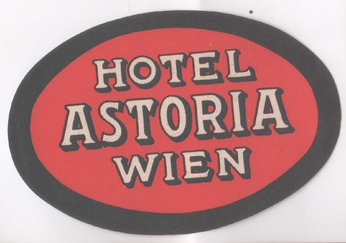 Etichetta per valigia. Hotel Astoria Wien. Ovale | Immagine principale