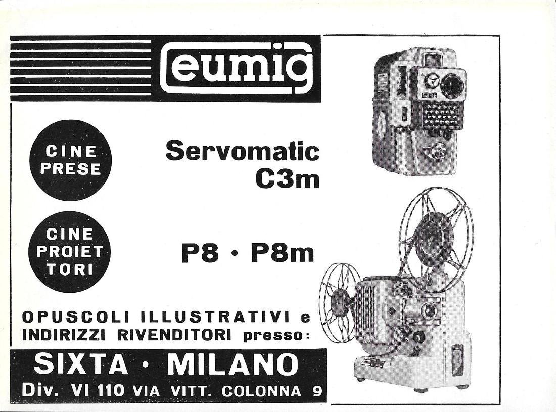 Eumig cineproiettori, cineprese. Advertising 1960 | Immagine principale