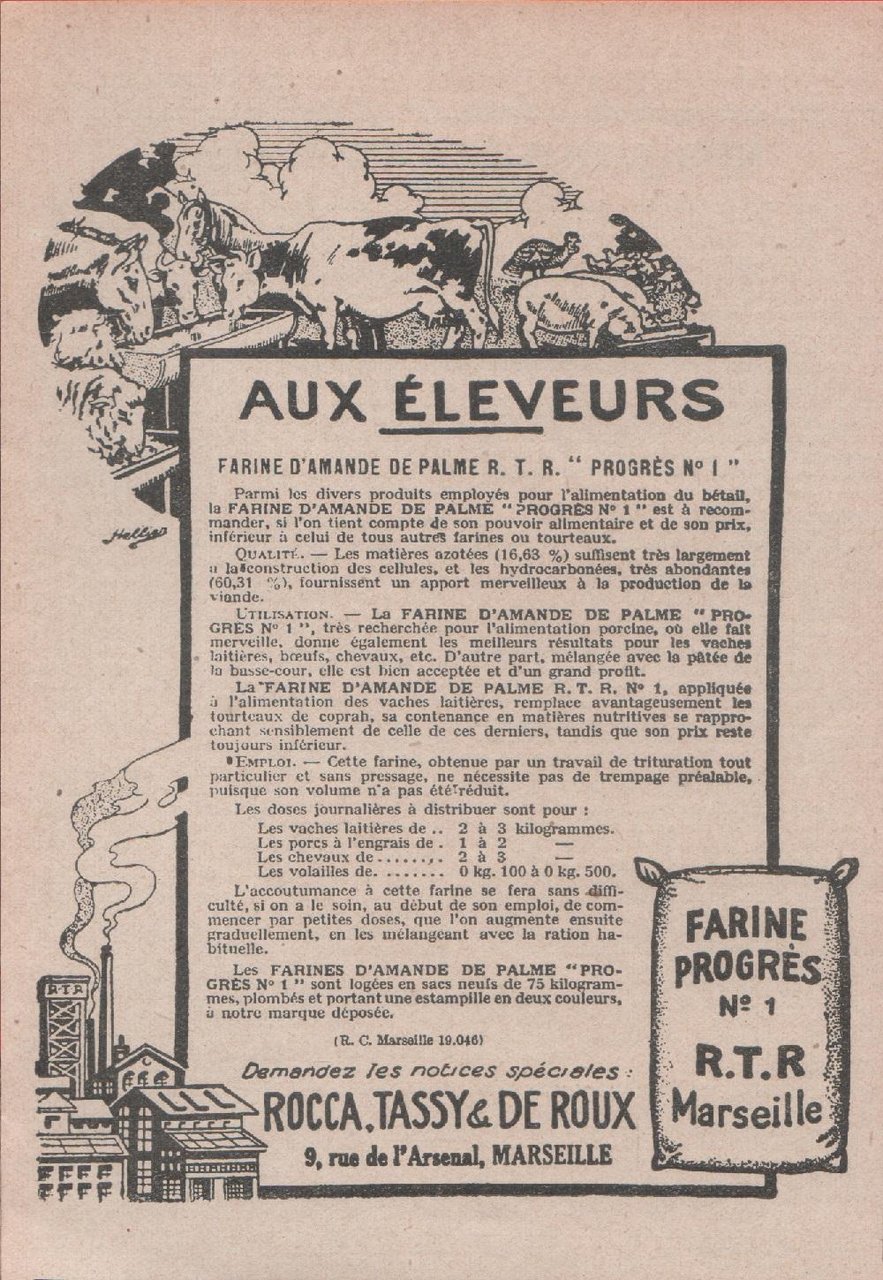 Farine progres n.1. Rocca, Tassy &amp; De Roux. Marseille. Advertising … | Immagine principale