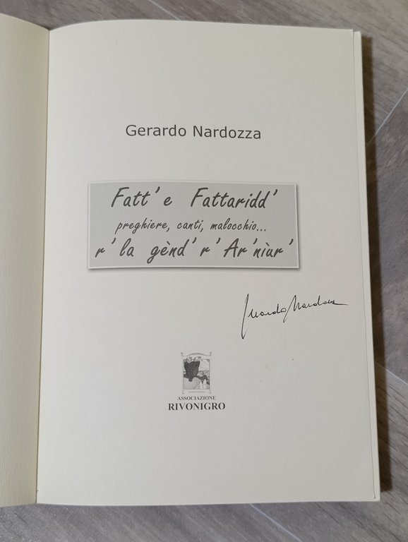 Fatt' e Fattaridd' preghiere, canti, malocchio...r' la gend 'r' Ar …